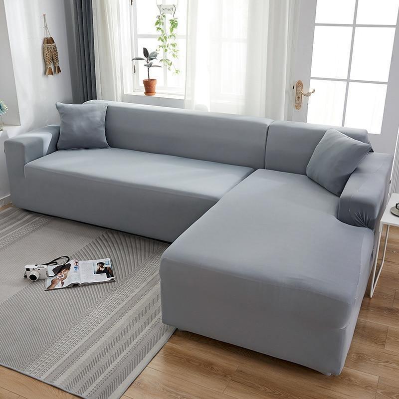 Corner Sofa Cover - Mouse grey - Adaptable & Expandable - Image 5