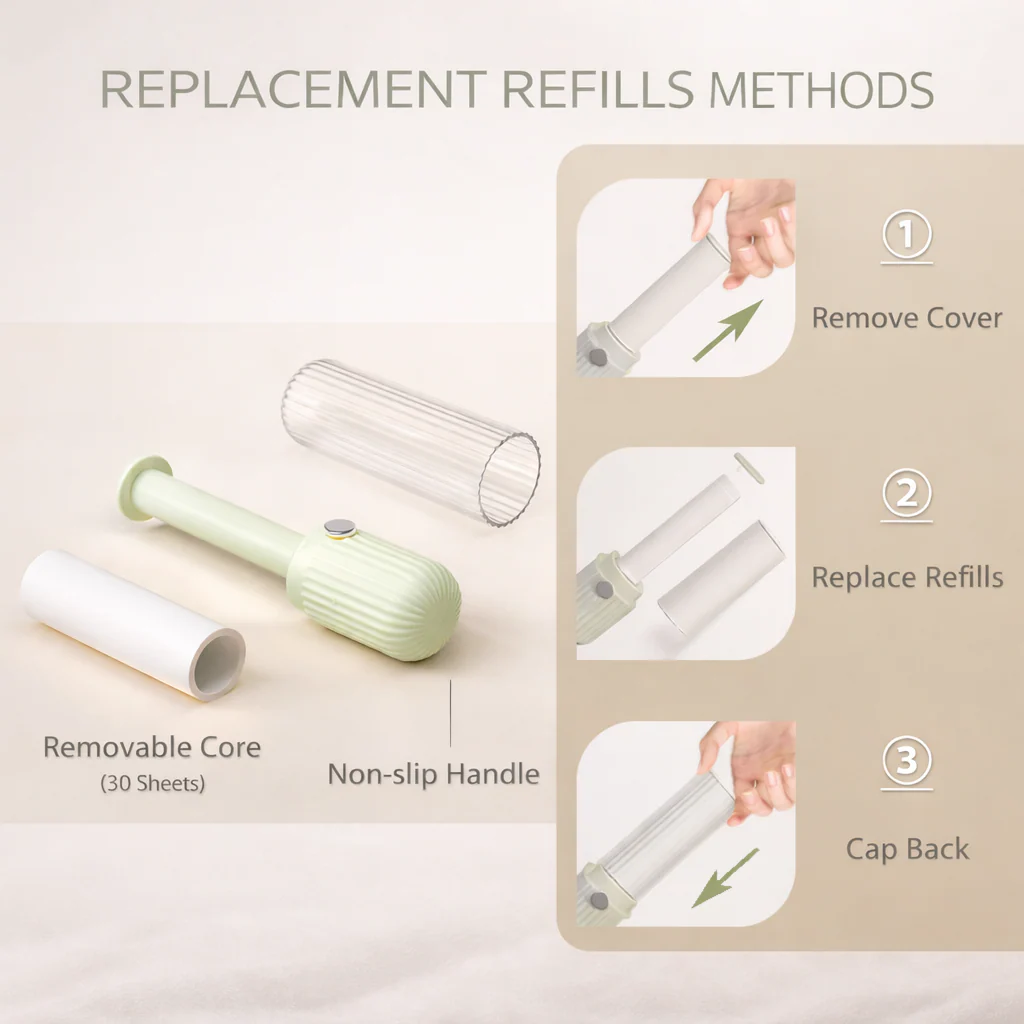 Mini Reusable Lint Roller – Matcha Green - Image 5
