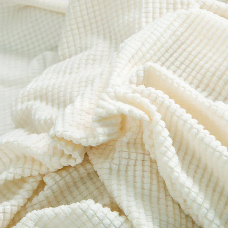 Sofa Cover - Narrow Jacquard - White - Adaptable & Expandable - Image 3