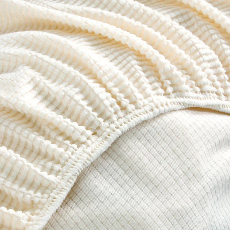 Sofa Cover - Narrow Jacquard - White - Adaptable & Expandable - Image 4