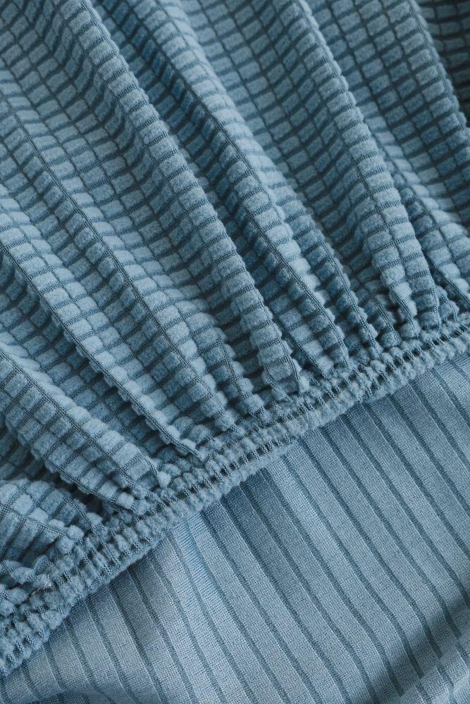 Sofa Cover - Narrow Jacquard - Sky Blue - Adaptable & Expandable - Image 6