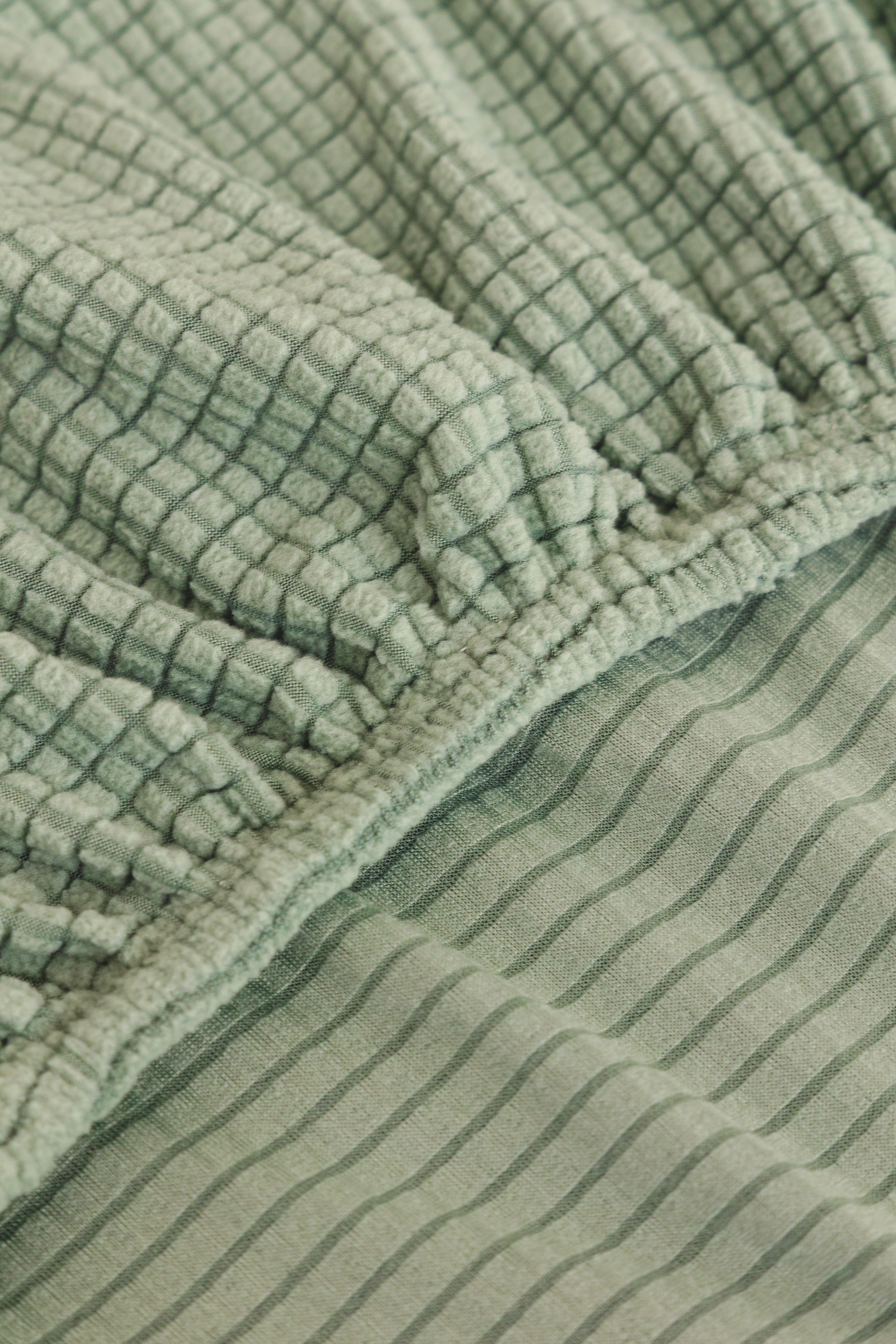 Sofa Cover - Narrow Jacquard - Light Green - Adaptable & Expandable - Image 6