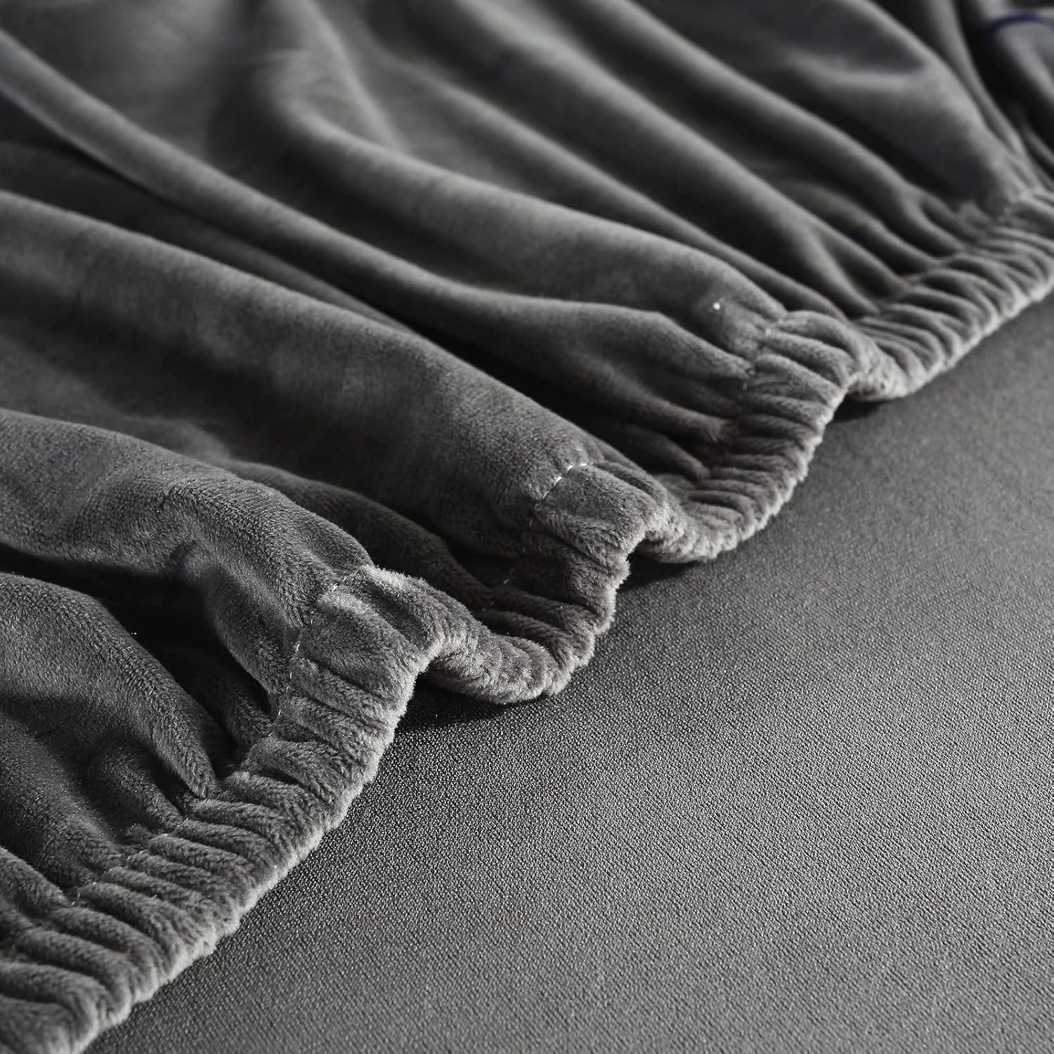 Sofa Cover - Velvet - Grey - Adaptable & Expandable - Image 4