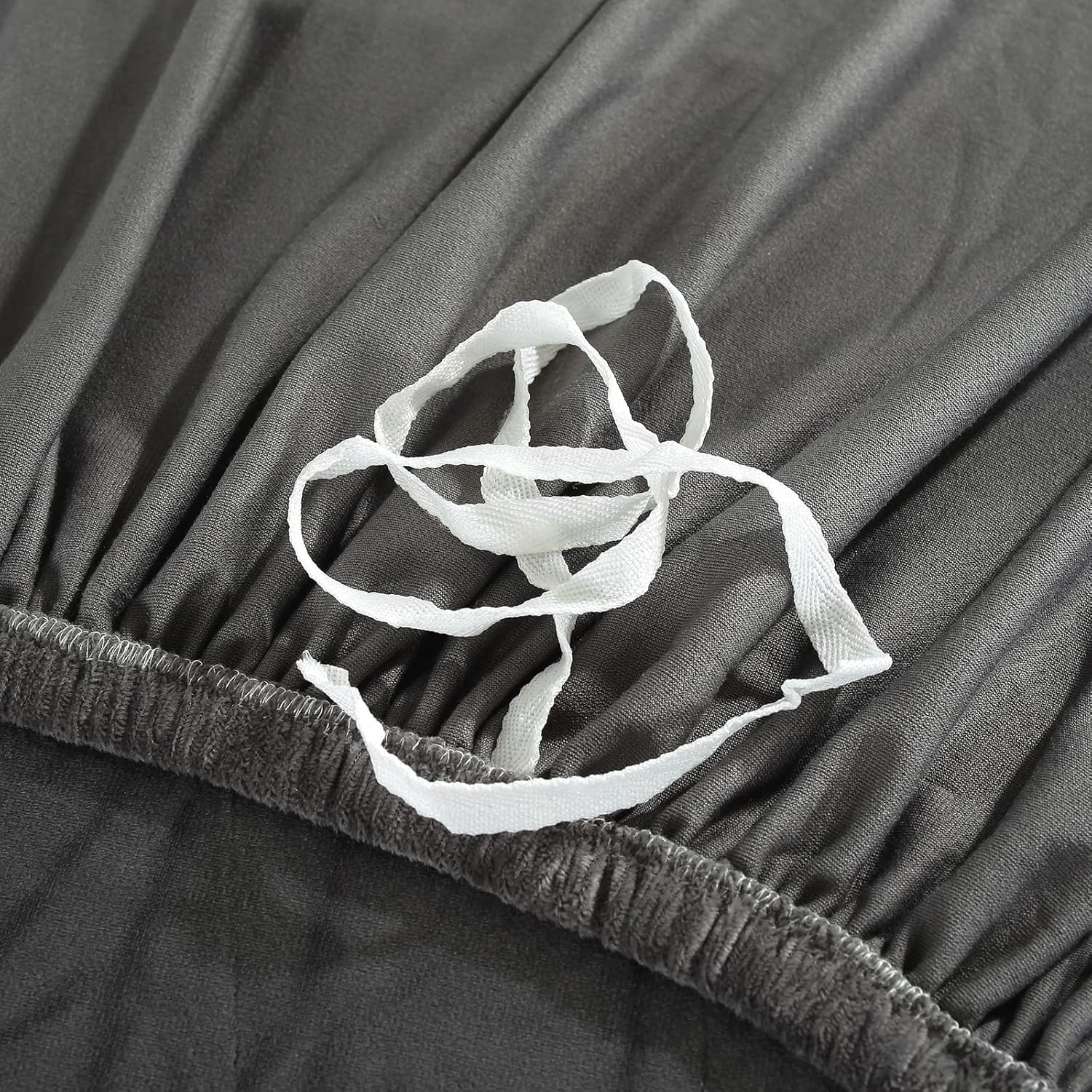 Sofa Cover - Velvet - Grey - Adaptable & Expandable - Image 5