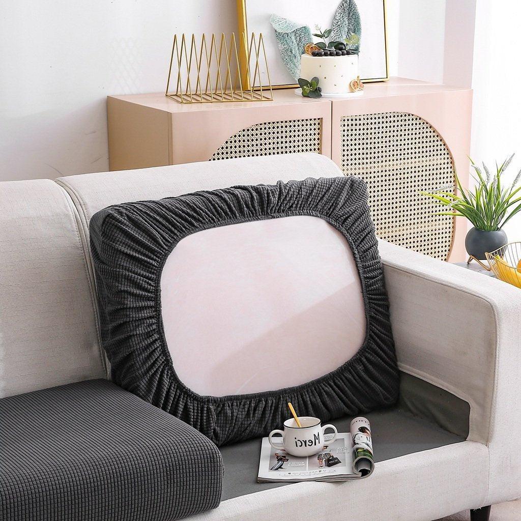 Sofa Cushion Cover - Narrow Jacquard - Dark Grey - Image 3