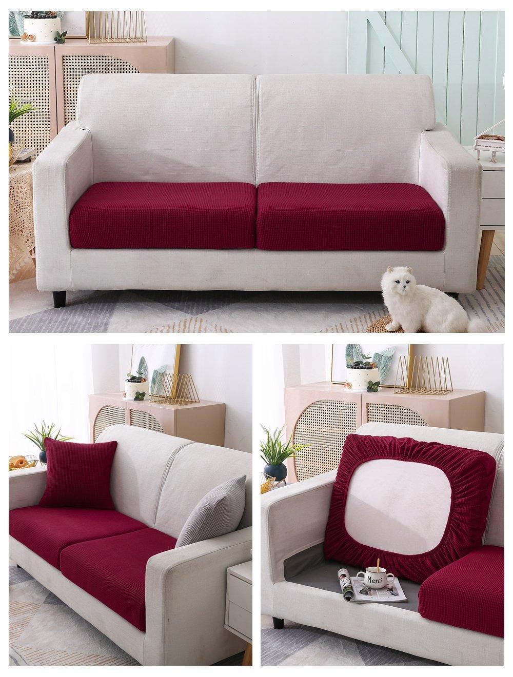 Sofa Cushion Cover - Narrow Jacquard - Red Garnet - Image 4